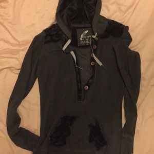 Free People velvet hoodie